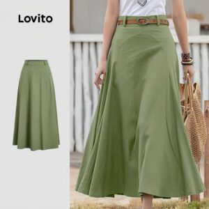 Saia Casual Zíper Verde Exército Feminina