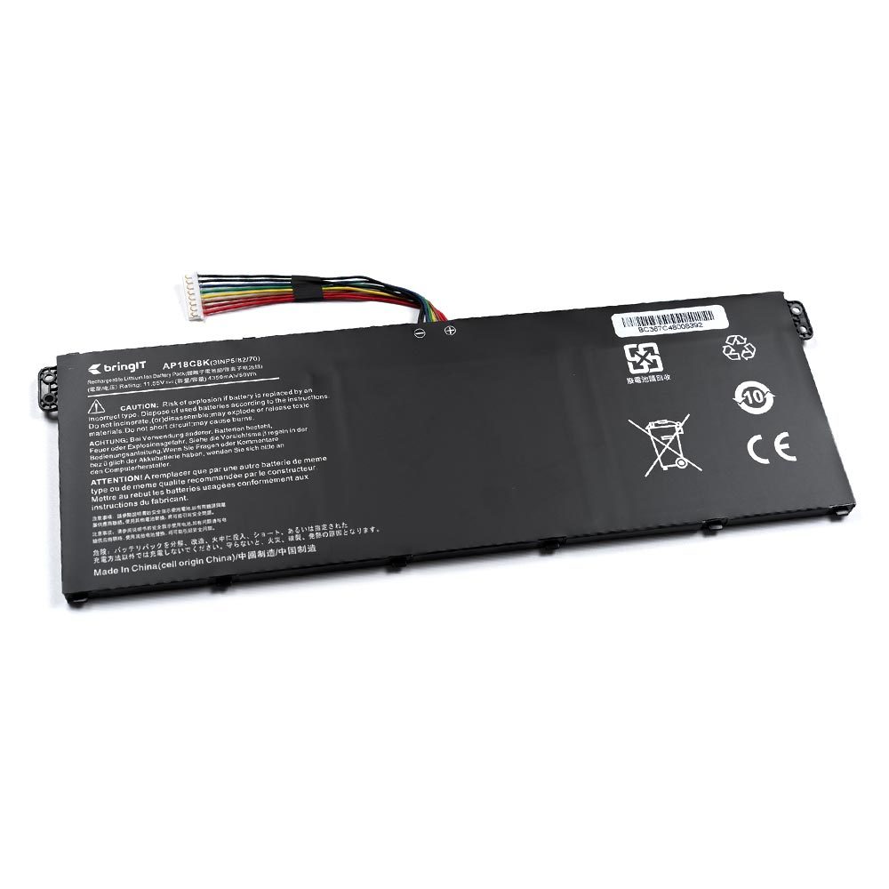 Bateria Acer AP18C8K 4350mAh - bringIT 1 Bateria para Notebook Acer Part Number AP18C8K 11.55 V
