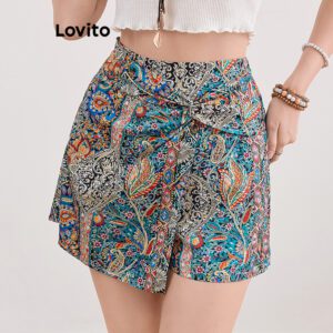 Shorts Boho Geométrico Verão Feminino