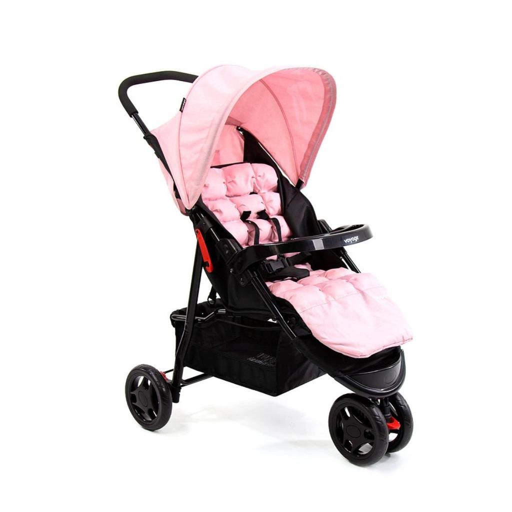 Carrinho de Beb? 3 Rodas Reclin?vel Rosa Mescla 1 Carrinho de Bebê 3 Rodas Reclinável Rosa Mescla
