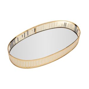 Bandeja Metal Espelho Dourado 26cm