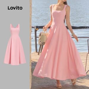 Vestido Elegante Rosa Primavera/Verão