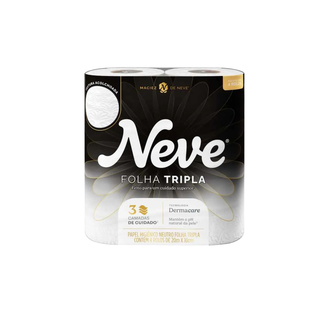 Papel Higi?nico Folha Tripla 20m Neve 4 Rolos 1 Papel Higiênico Folha Tripla 20m com 4 rolos Neve