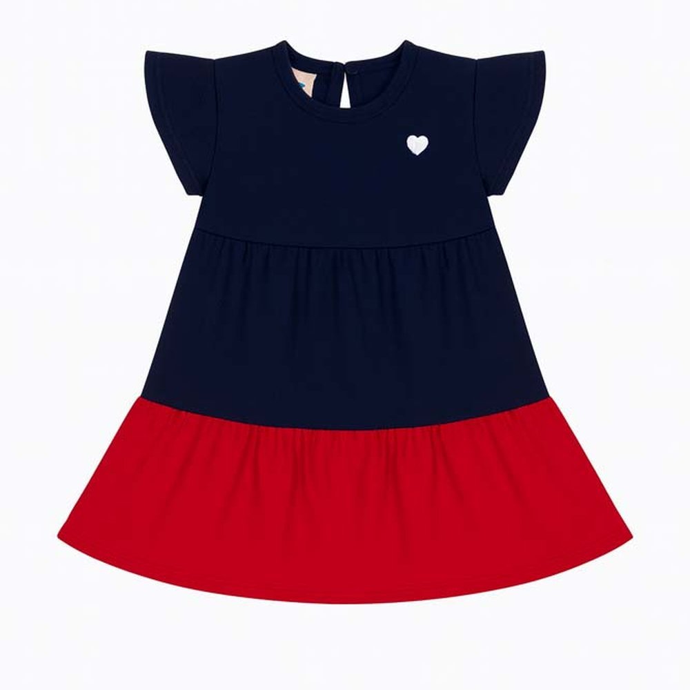 Vestido Beb? Menina Cotton Bee Honey 1 VESTIDO BEBÊ MENINA EM COTTON BEE HONEY