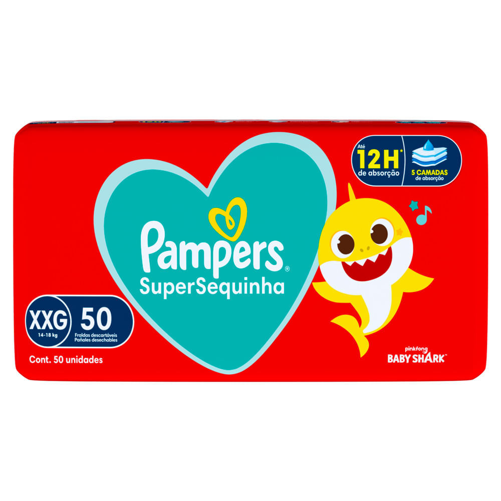 Fralda Pampers Supersequinha XXG 50 Unidades 1 Fralda Pampers Supersequinha XXG 50 Unidades