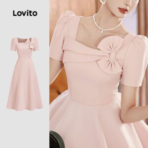 Vestido Elegante Assimétrico Rosa Primavera/Verão