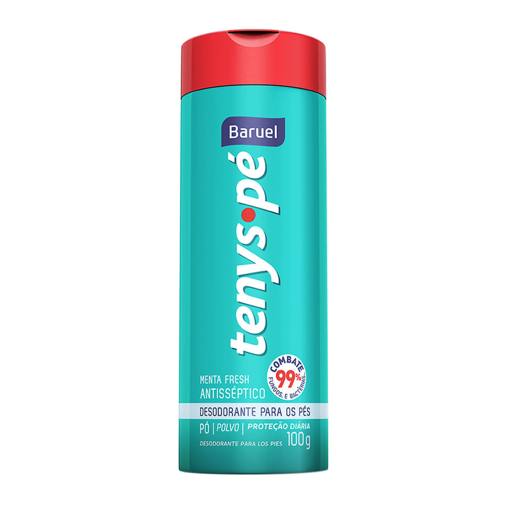 Tenys P? Baruel Menta Fresh Talco 100g 1 Tenys Pé Baruel Talco Menta Fresh 100g