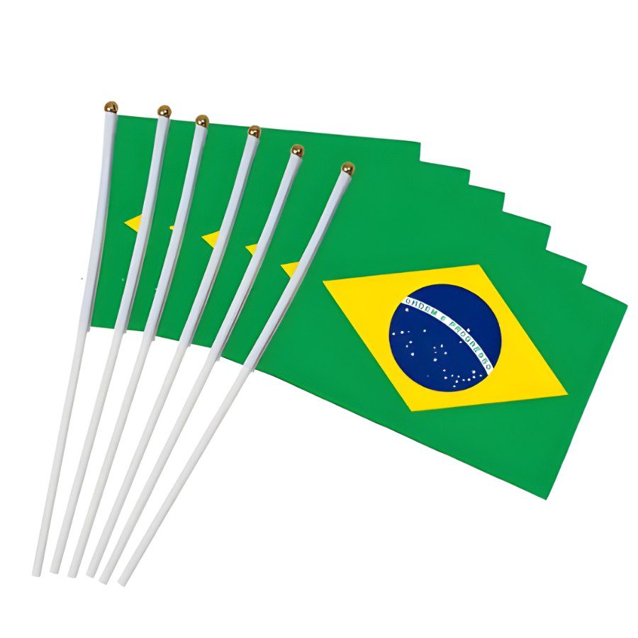 Bandeira do Brasil - Copa do Mundo - 12 Unidades 1 Bandeira do Brasil - Copa do Mundo - 12 Unidades