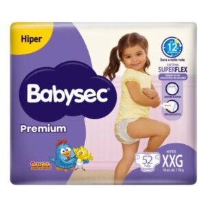 Fralda Infantil Babysec Premium XXG 52 Unidades