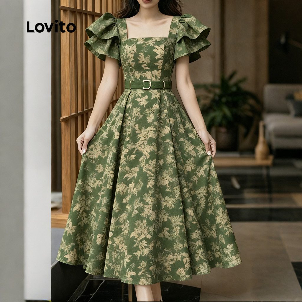 Vestido Floral Elegante para Festa 1 Vestido Floral Elegante para Festa