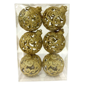 Bola Arabesco Natal 6cm Cazza