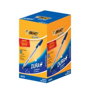 Caneta Esferográfica BIC Escrita Média Cristal Dura+, Azul, Caixa 50 UN - 835205