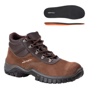 Bota Segurança Couro Marrom Antiderrapante