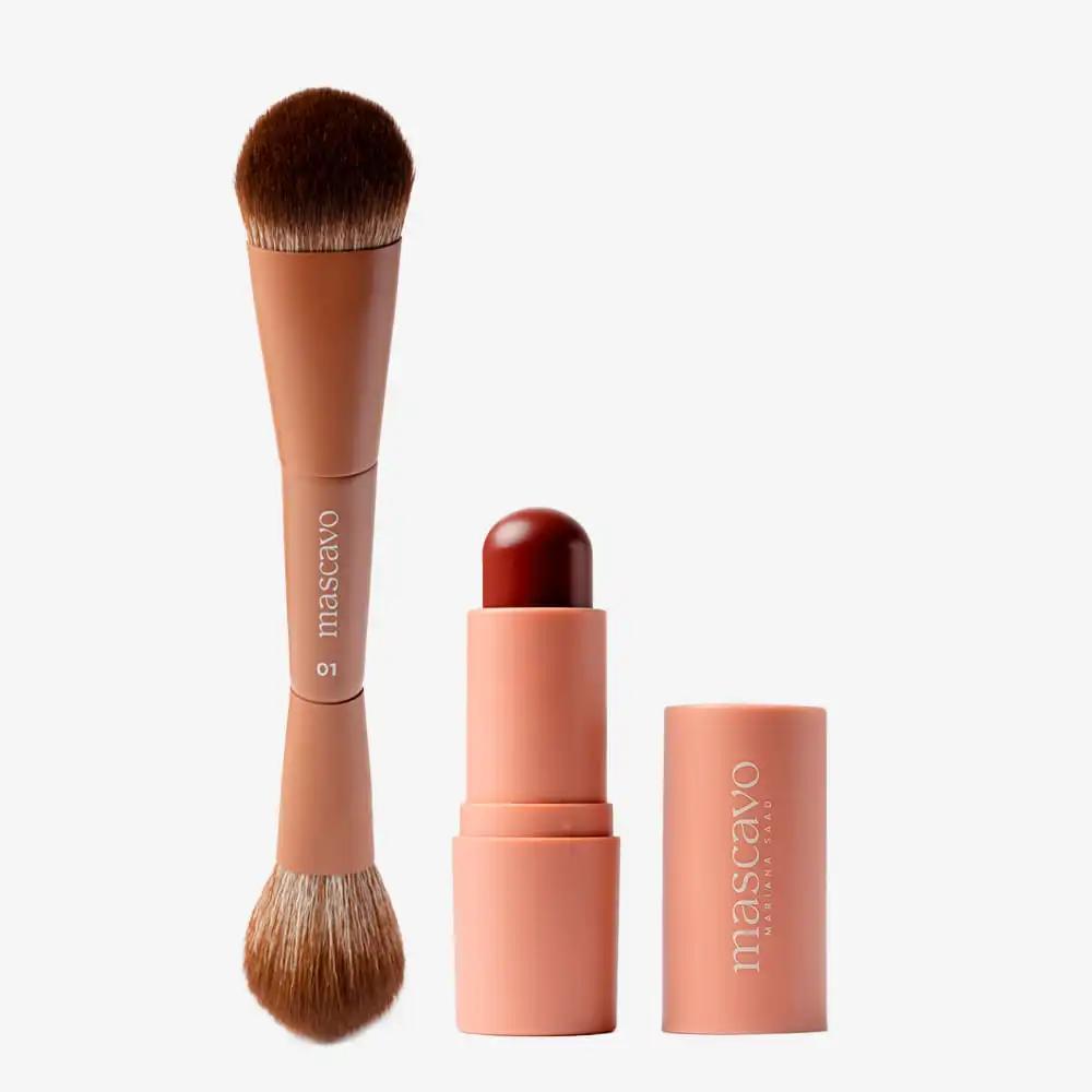 Kit Maquiagem Mari Saad Mascavo Plum & 1 Kit Maquiagem Mari Saad Mascavo Plum & Brush