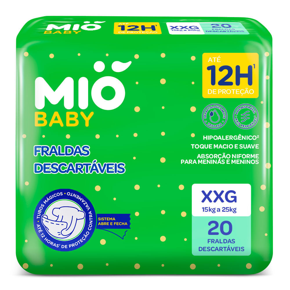 Fralda Descart?vel Mi? Baby XXG 20 Unidades 1 Fralda Descartável Mió Baby XXG 20 Unidades