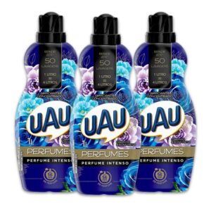 Kit 3un Amaciante Concentrado 1l Uau Carinho e Conforto
