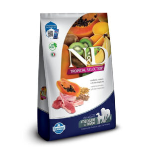 N&D Tropical para Cães Adultos de Raças Médias e Grandes Sabor Cordeiro, Cereais e Frutas Tropicais 2,5Kg
