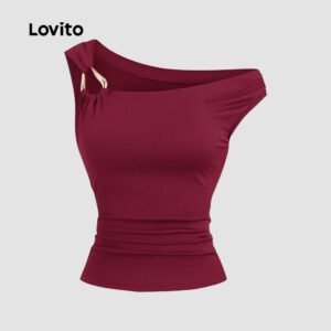 Camiseta Feminina Assimétrica Fivela Metálica