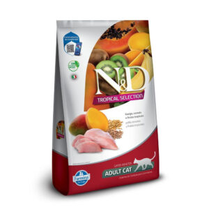 N&D Tropical para Gatos Adultos de Todas as Raças Sabor Frango, Cereais e Frutas Tropicais 400g