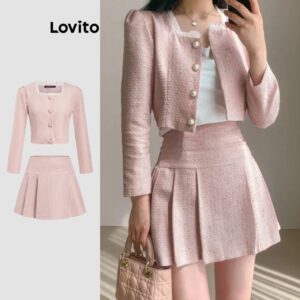 Saia Plissada Lisa Casual Feminina