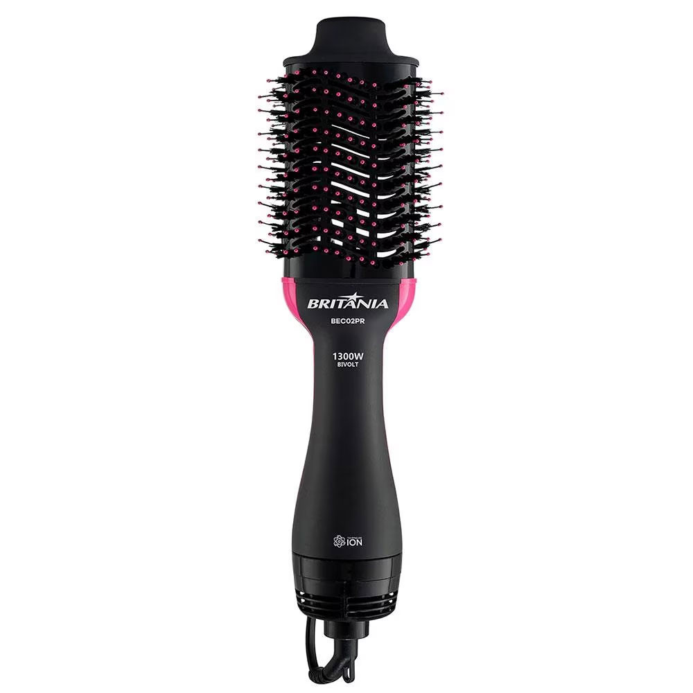 Escova Secadora Brit?nia 4 em 1 Bivolt 1 Escova Secadora Britânia BEC02PR Cabo Giratório