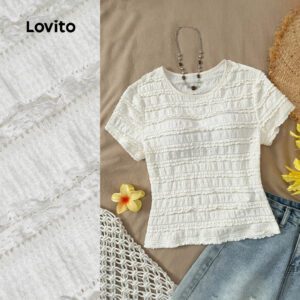 Camiseta Babada Casual Branca Feminina