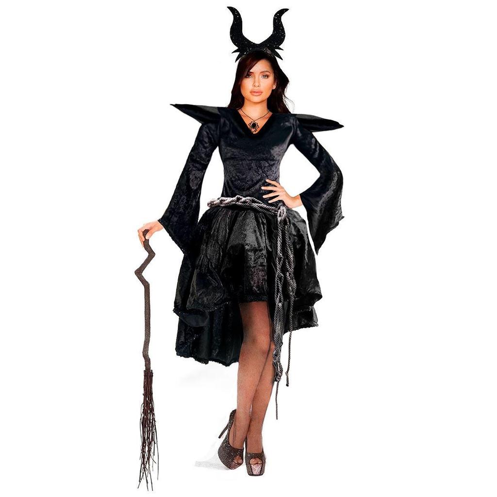 Fantasia Mal?vola Adulta Halloween Veludo 1 Fantasia Malévola Adulta Halloween Veludo