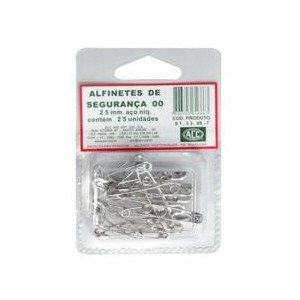 Alfinete de segurança NR 00 com 25 unidades ACC