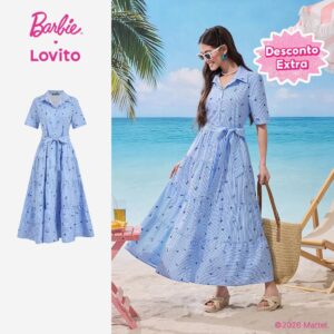 Vestido Boho Barbie Lovito Estampa Listrada
