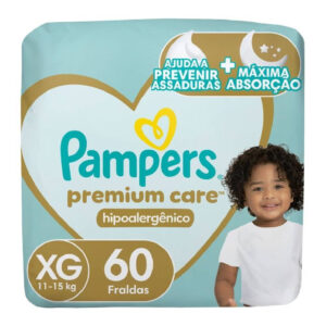 Fraldas Pampers Premium Care XG 60 Unidades