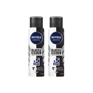 Kit 2 Desodorante Antitranspirante Aerosol Nivea Men Invisible Black & White 150ml