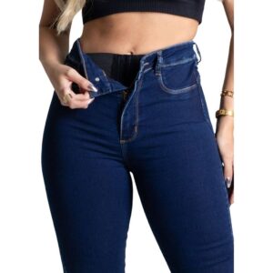 Calça Jeans Cintura Alta Super Lipo Jeans Azul