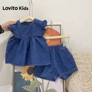 Conjunto Shorts Babados Infantil Azul