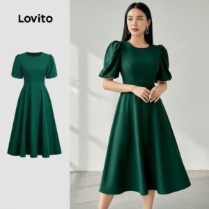 Vestido Feminino Elegante Verde Escuro