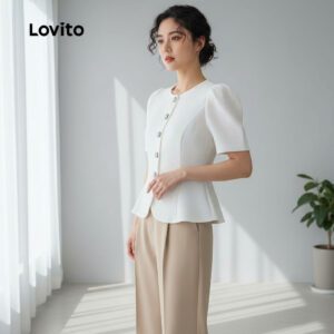 Camisa Feminina Refinada Branca Botões