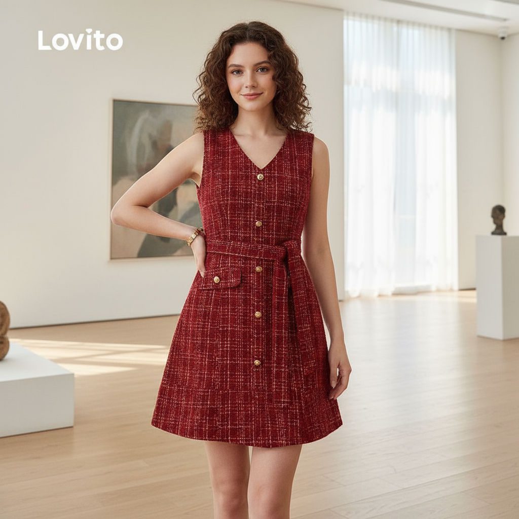 Vestido Feminino Ver?o Xadrez Vermelho 1 Vestido Feminino Verão Xadrez Vermelho