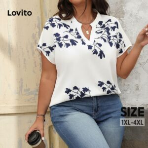 Blusa Feminina Plus Size Estampa Botânica