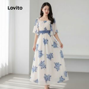 Vestido Boho Renda Colorblock Azul Branco