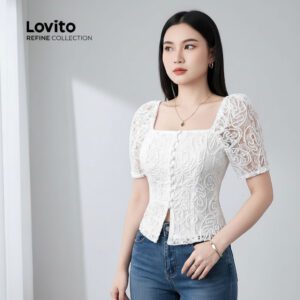 Blusa Feminina Branca Bordada Renda Laço