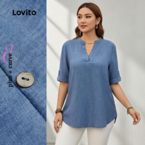 Blusa Plus Size Lisa com Botões