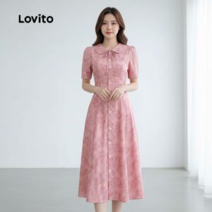 Vestido Floral Rosa Casual Primavera/Verão