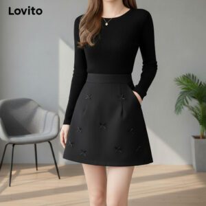 Saia Feminina LNA Laço Casual Poliéster