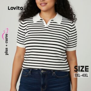 Camisa Plus Size Listrada Verão Feminina
