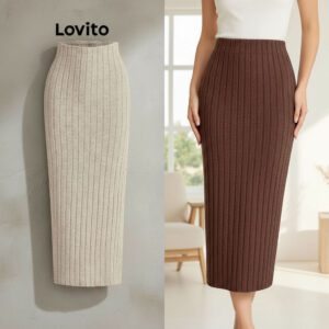 Saia Feminina Texturizada Lisa Casual