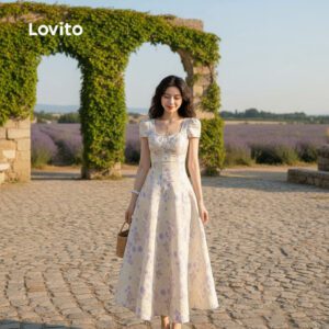 Vestido Feminino Elegante Floral Natal