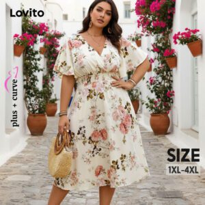 Vestido Plus Size Floral Estampado LNL69102