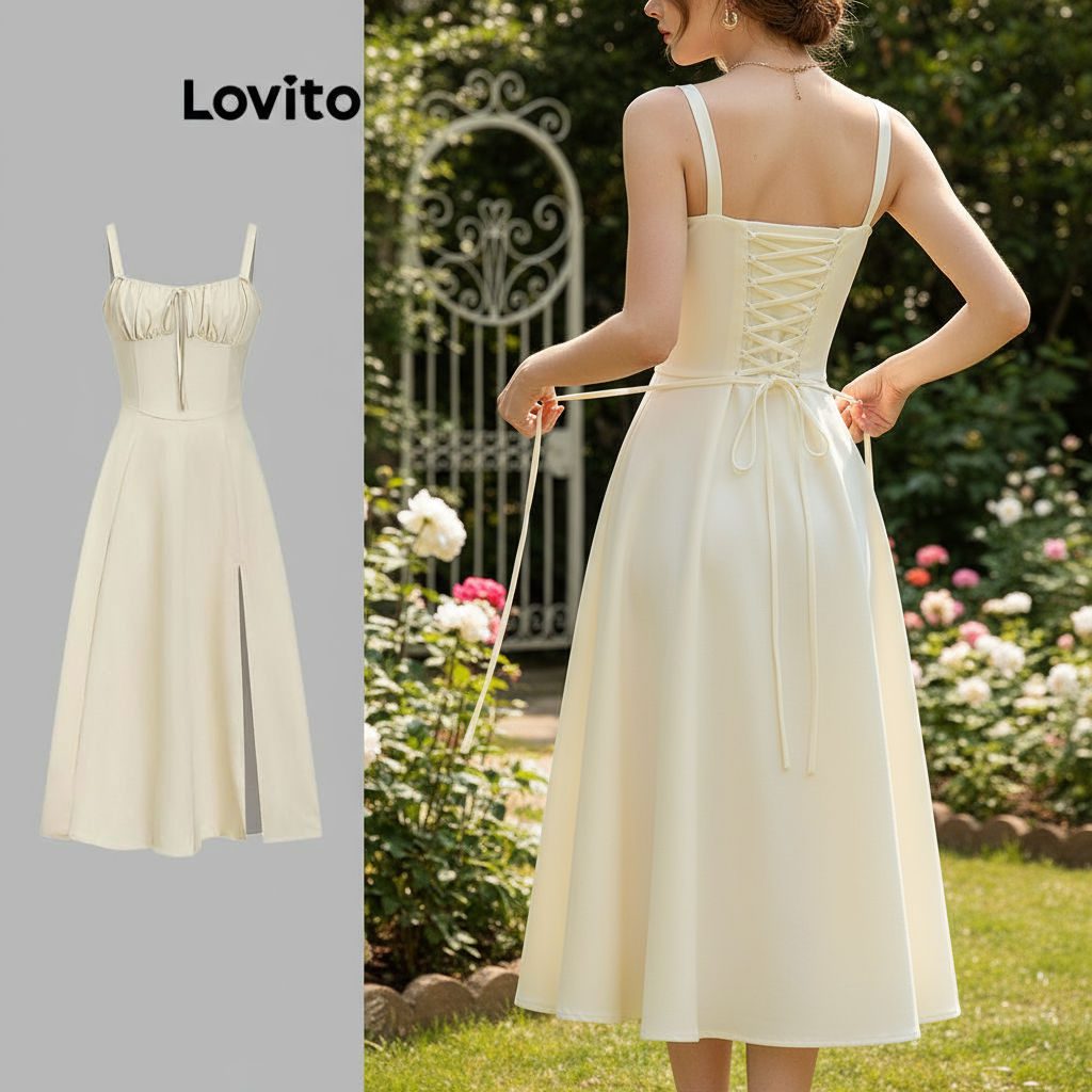 Vestido Feminino Elegante Amarra??o Frontal 1 Vestido Feminino Elegante Amarração Frontal