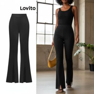Calça Feminina Lisa Frente Dividida Elegante