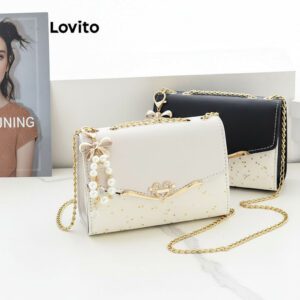 Bolsa de Ombro Patchwork Corrente PU Feminina