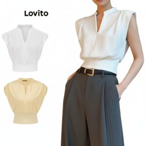 Regata Feminina Plissada Lisa Sem Mangas